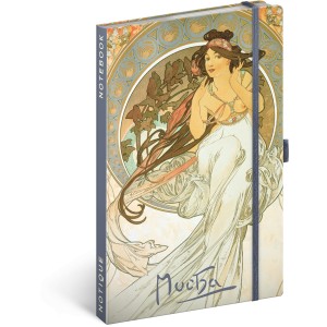 Notesz Alphonse Mucha ? Music, lined, 13 x 21 cm